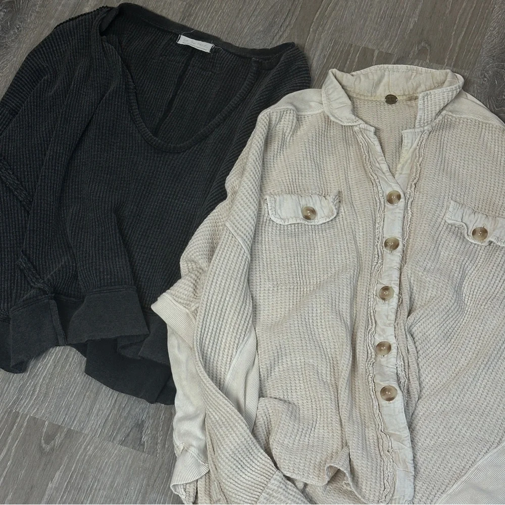 Free People Thermal Sweater and Jacket Bundle (Scout and Buttercup) size small - Picture 6 of 8